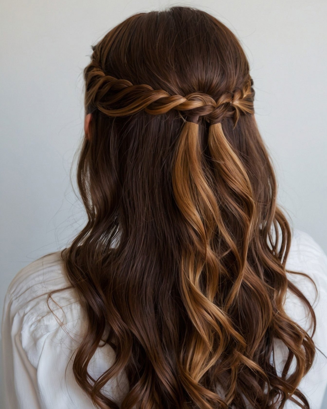 Intricate Crown Braid with Cascading Waves