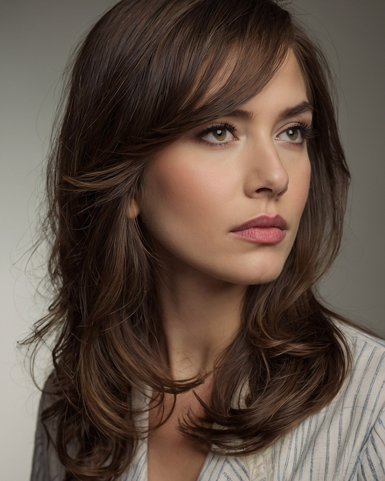 Head and shoulders portrait with soft waves