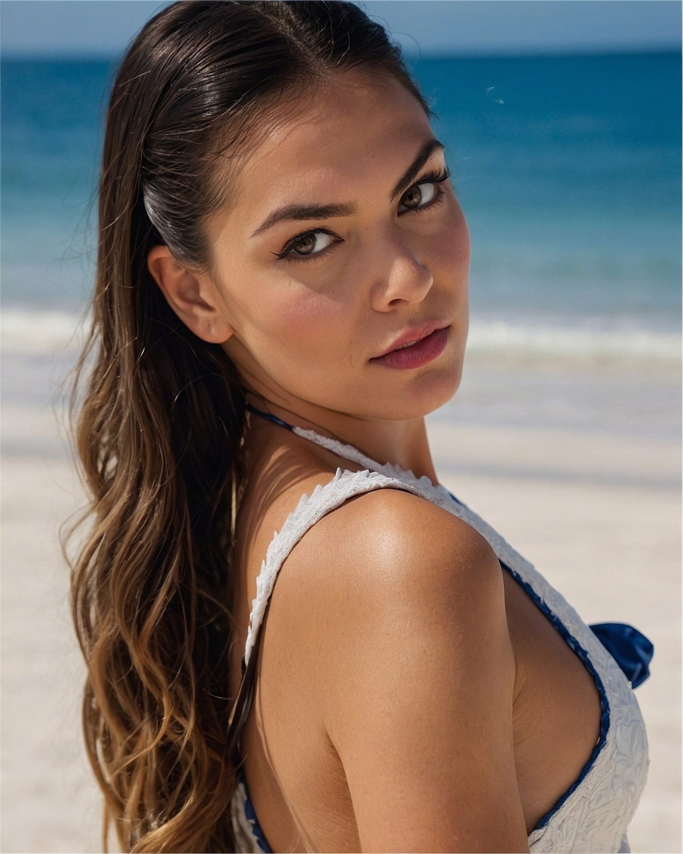 Beachside Portrait with Textured Swimwear