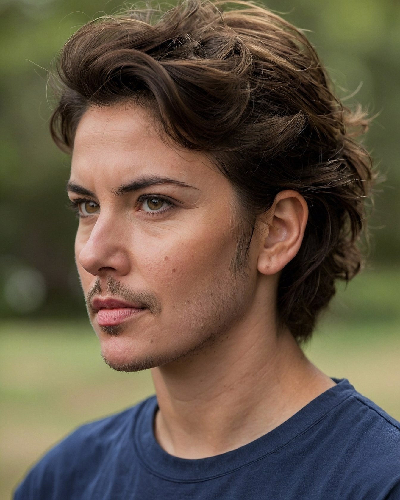 Profile Shot of Man with Medium Flow Hair